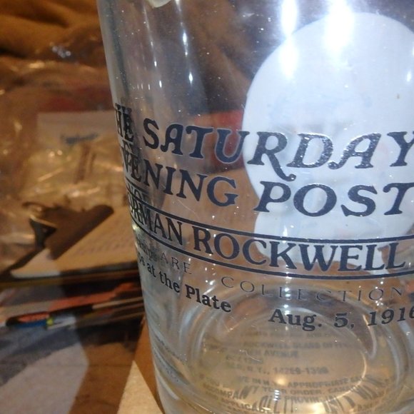 Gramps at the Bat by Norman Rockwell Saturday Evening Post Aug 5 1916 Glass #47 - Picture 3 of 4